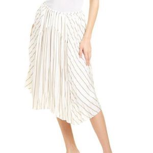 Vince crushed panel stripe midi skirt size M